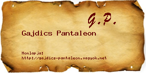Gajdics Pantaleon névjegykártya